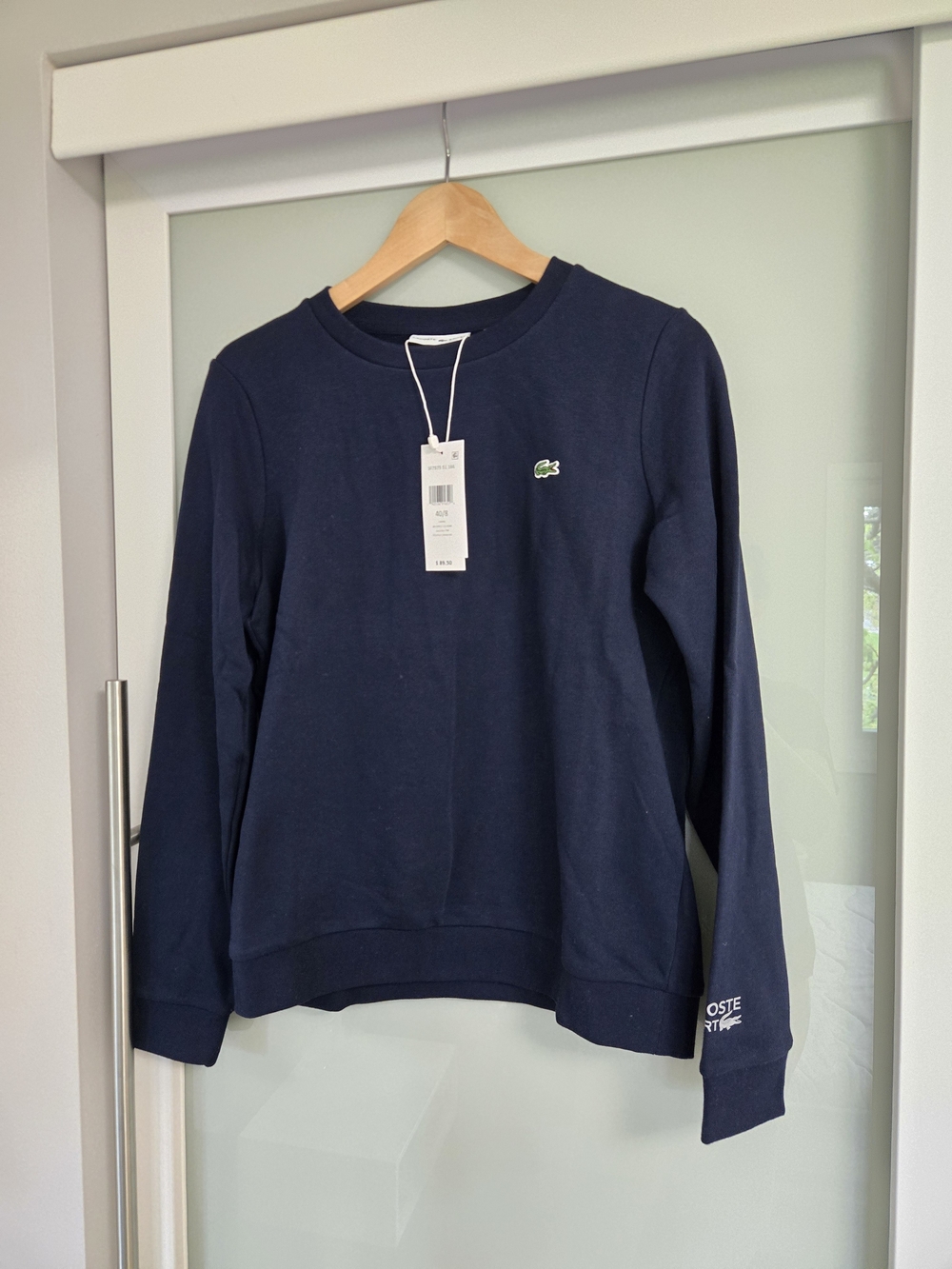 NWT Lacoste Sport Navy Cotton Crewneck Sweatshirt - Women's Size 8/40